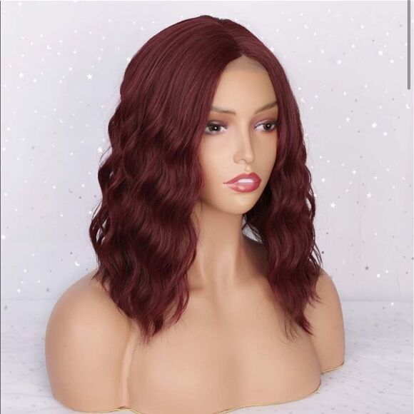 Women Leon Short Wig Synthetic Red wavy - Picture 6 of 6